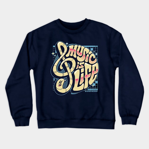 Music is life V2 - funny musician lover Crewneck Sweatshirt by StudioM6